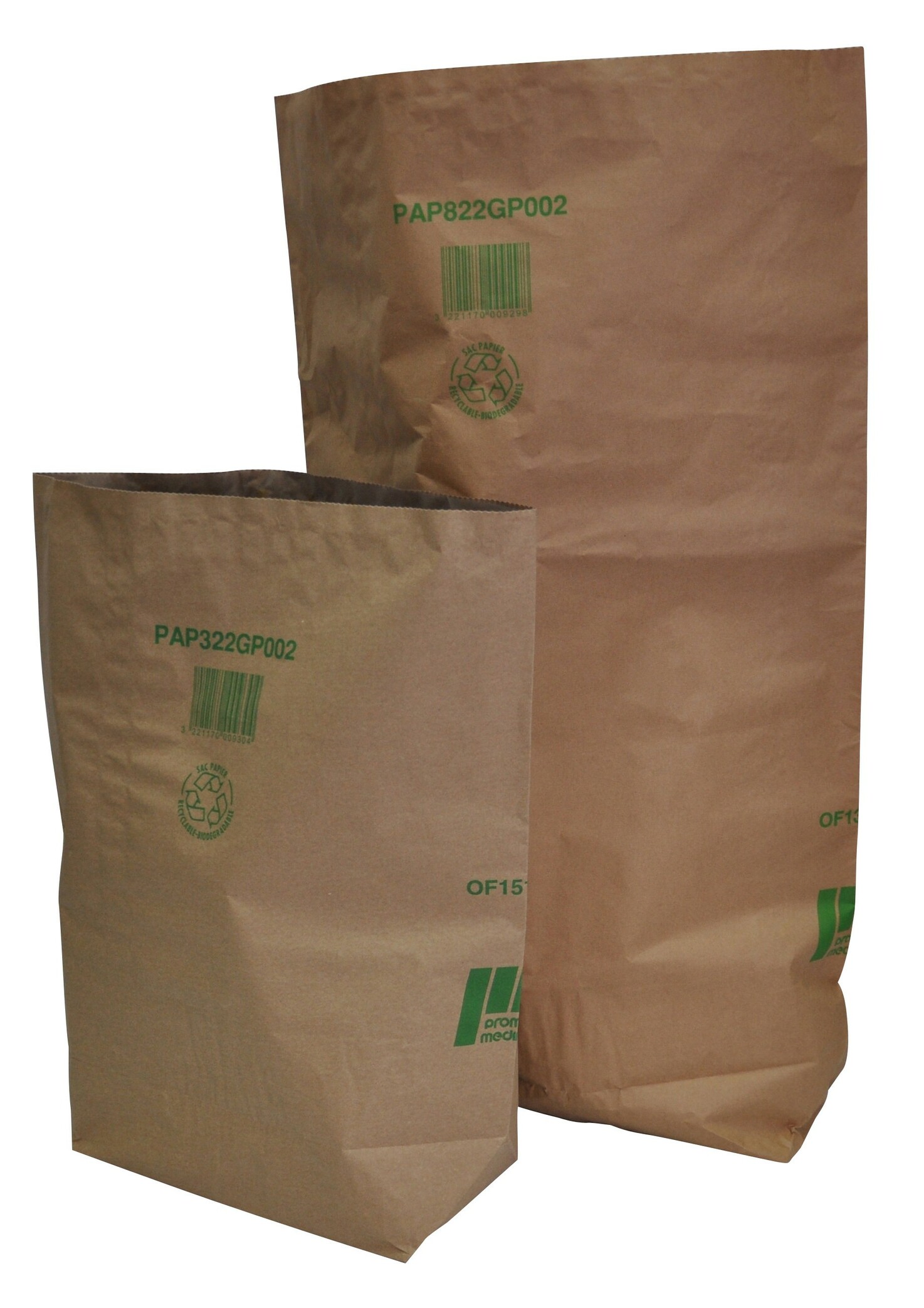 30 L PAP322GPI 2 feuilles 70 gr/m² WS + 1 gaine PE 30µ ras du sac - ouvert fond collé sans soufflet