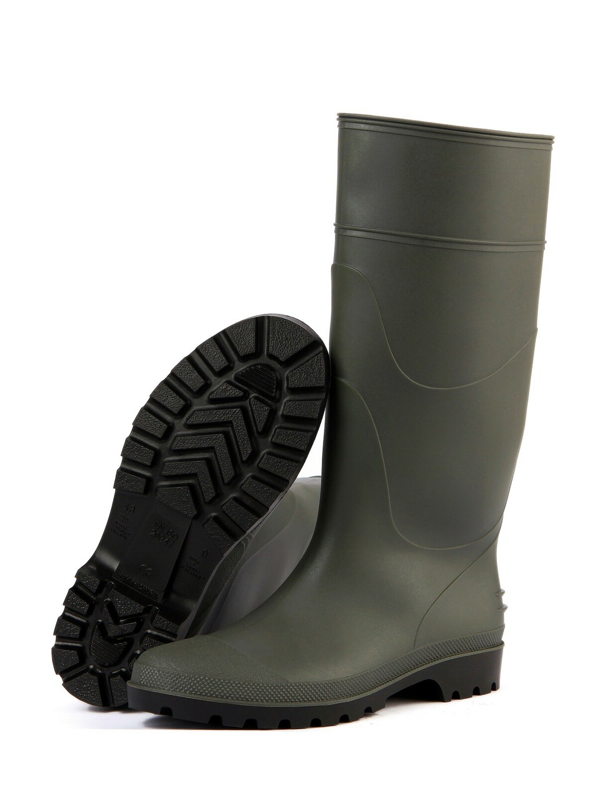 Bottes de travail vertes en PVC