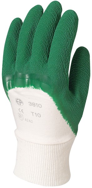 Gant jardin latex crêpé vert