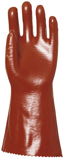 Gant PVC supérieur rouge support coton longueur 36 cm